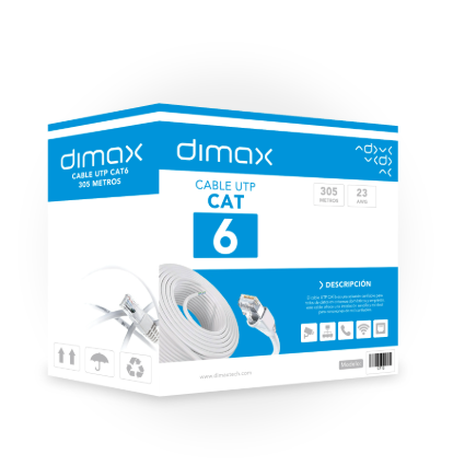 [UTPCAT6MENUNIDAD] CABLE DIMAX EXTERIOR CAT6 UTP MENSAJERO POR METRO