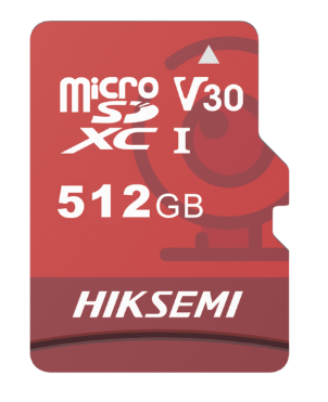 [HS-TF-E1512G] MEMORIA HIKSEMI MICRO SD 512GB ESPECIALIZADA PARA VIDEOVIGILANCIA COMPATIBLE CON CAMARA HIKVISION 12MG