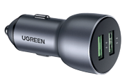 [A67543] CARGADOR UGREEN PARA AUTO 2USB (GRIS) 36W