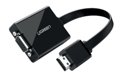 [A66800] CONVERTIDOR UGREEN HDMI M A VGA H 25CM (NEGRO)