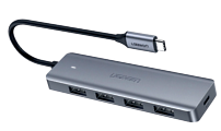 [A67544] HUB UGREEN USB 3.0 4 PUERTOS USB+USB-C (NEGRO)