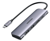 [A70504] HUB UGREEN USB-C 6 PUERTOS USB/HDMI/SD/TF
