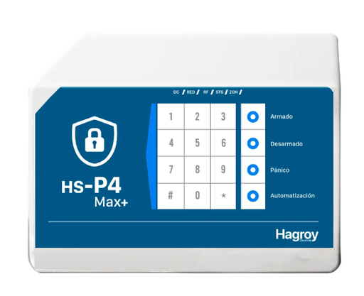 [HG-P4MAX] PANEL DE ALARMA HAGROY RESIDENCIAL 8 ZONAS 4 USUARIOS