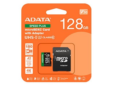 [AUSDX128G] MEMORIA MICRO SD ADATA 128GB CLASE 100MB CON ADAPTADOR SD